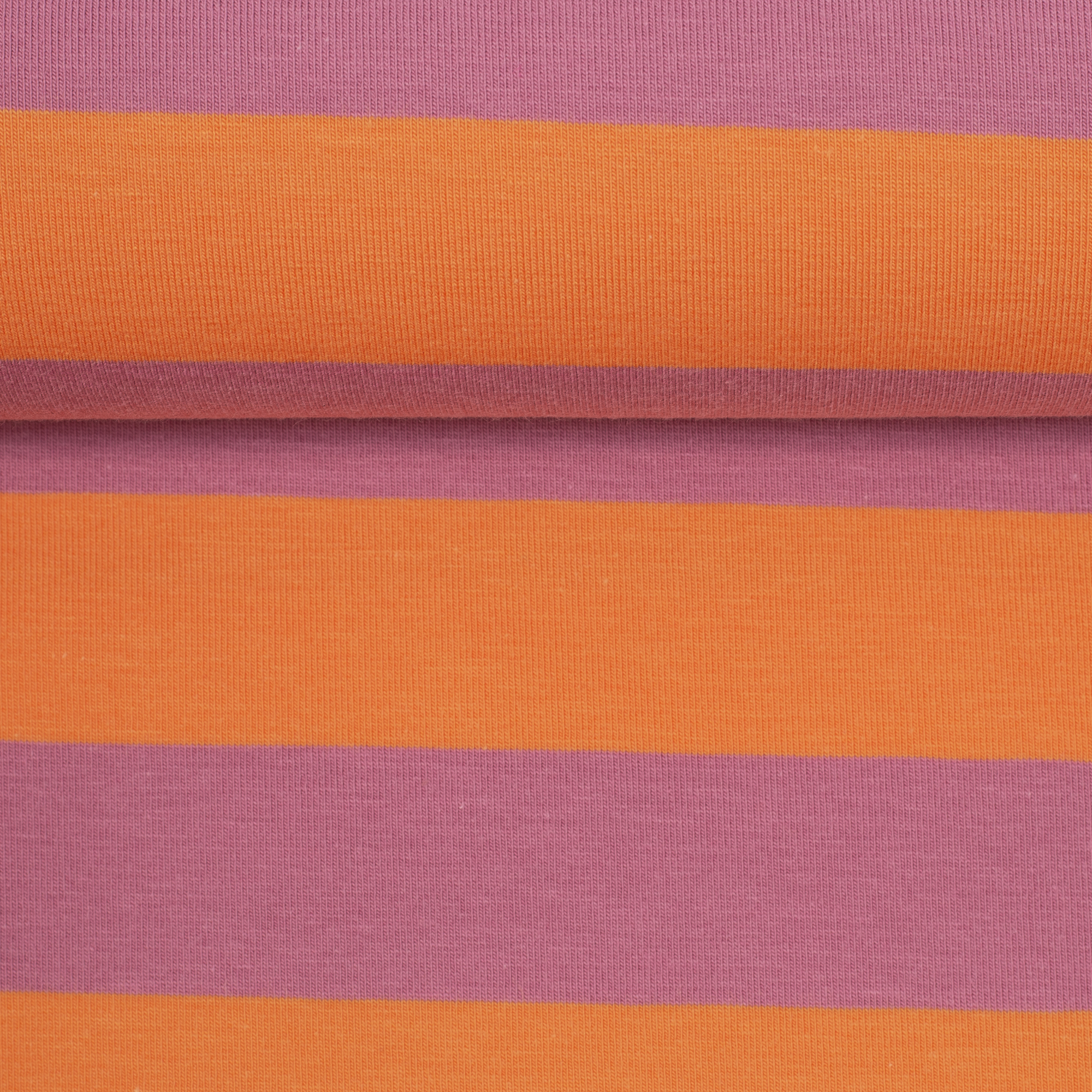 Baumwolljersey - Isa, Streifen 3cm, orange beere