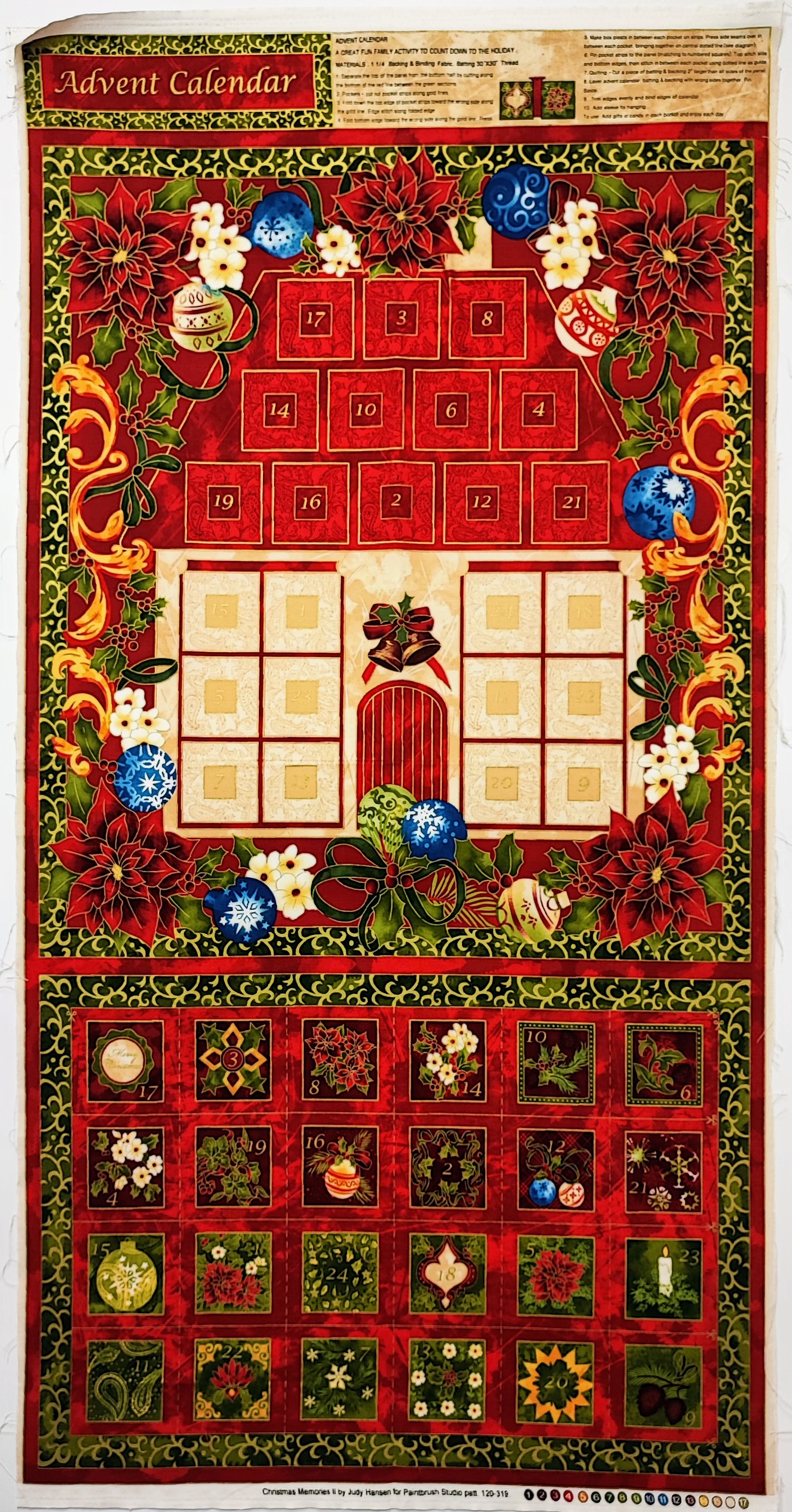 Adventskalender Panel - Weihnachtsblumen