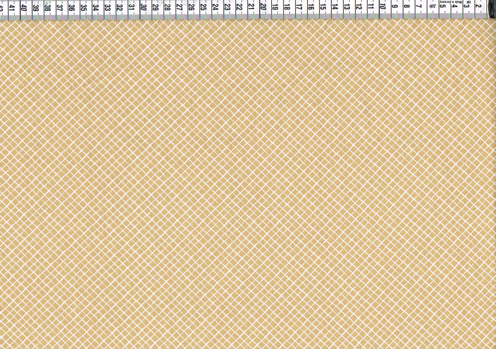 Baumwollgewebe - kleine Rauten braun-beige/weiß