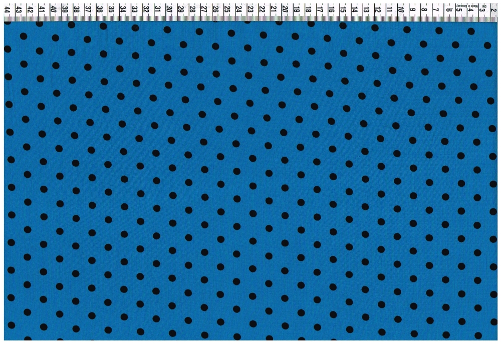 Viskose Gewebe - Punkte türkisblau schwarz