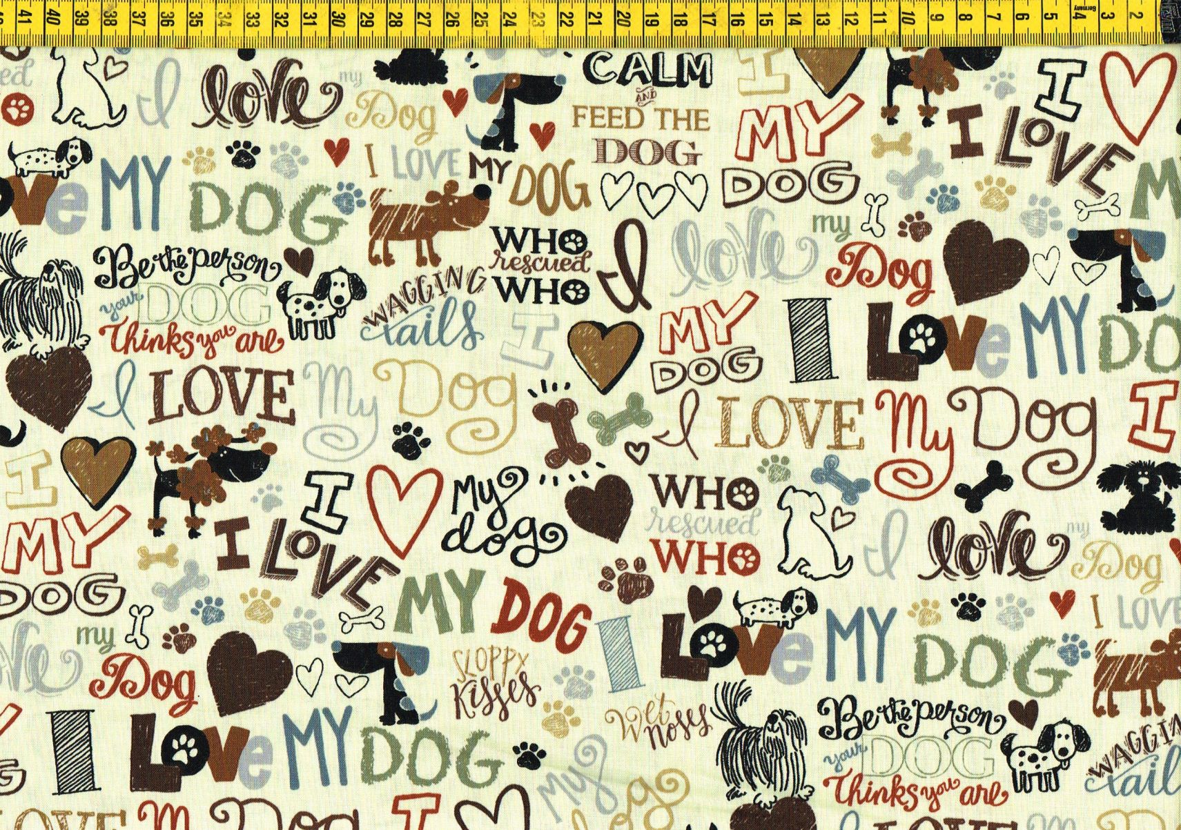 Patchwork - Dog Love - beige