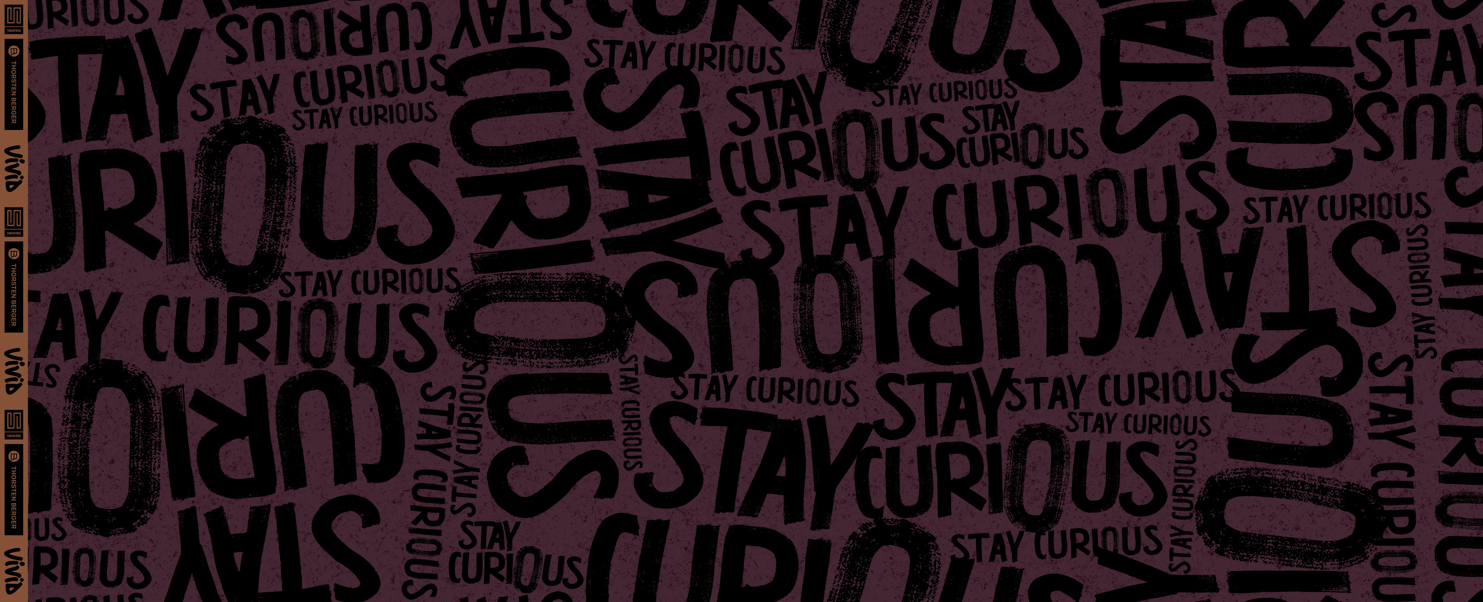 French Terry - Stay Curious Schriftzug  Beistoff by Thorsten Berger