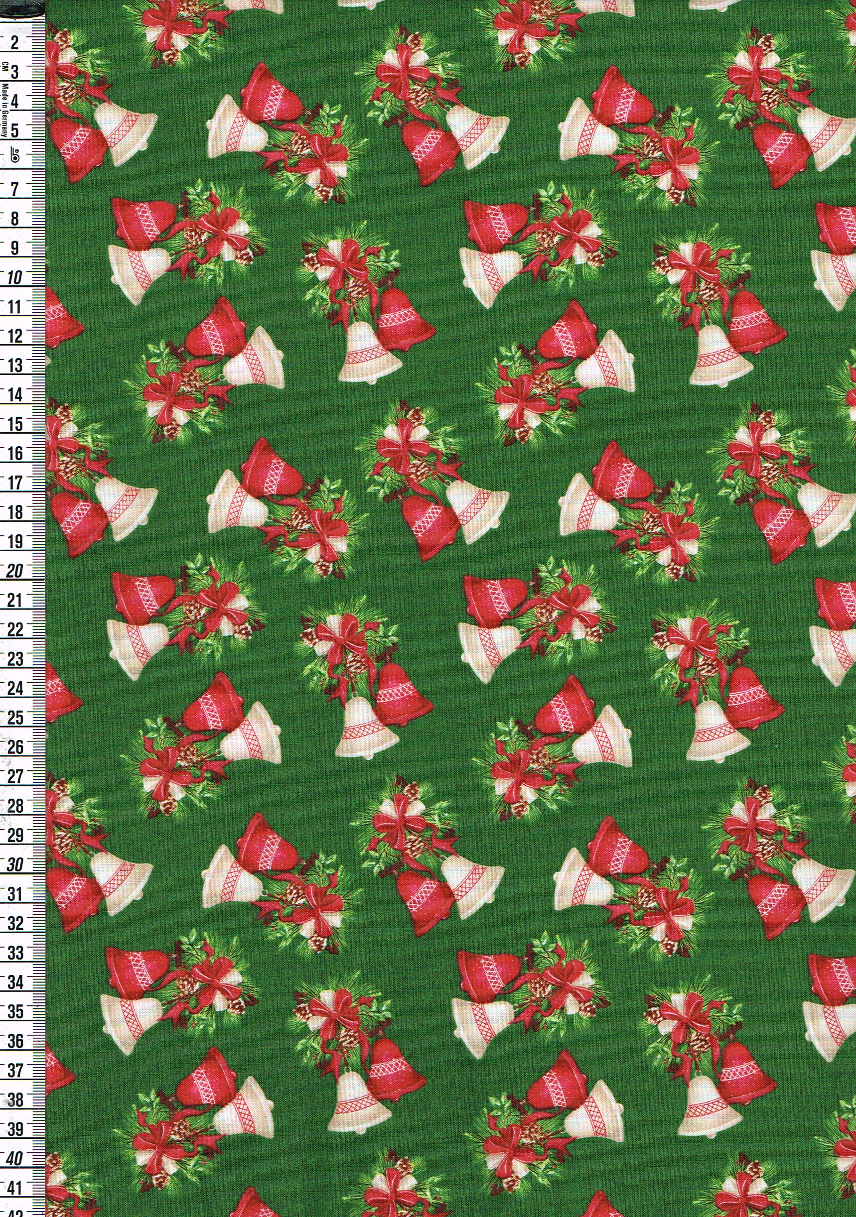 Patchwork - Weihnachtsglocken - grün/rot