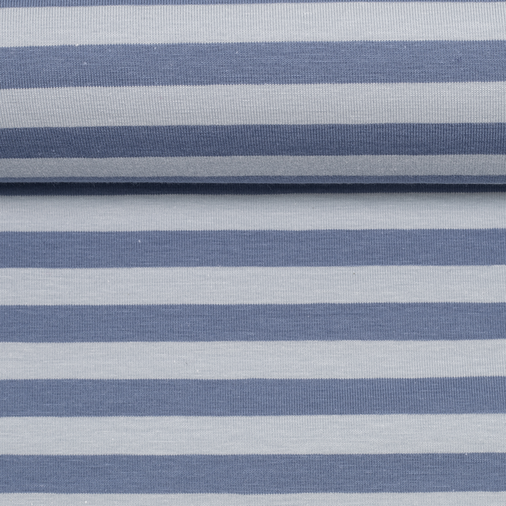 Baumwolljersey - Isa, Streifen 1cm, blau lichtblau