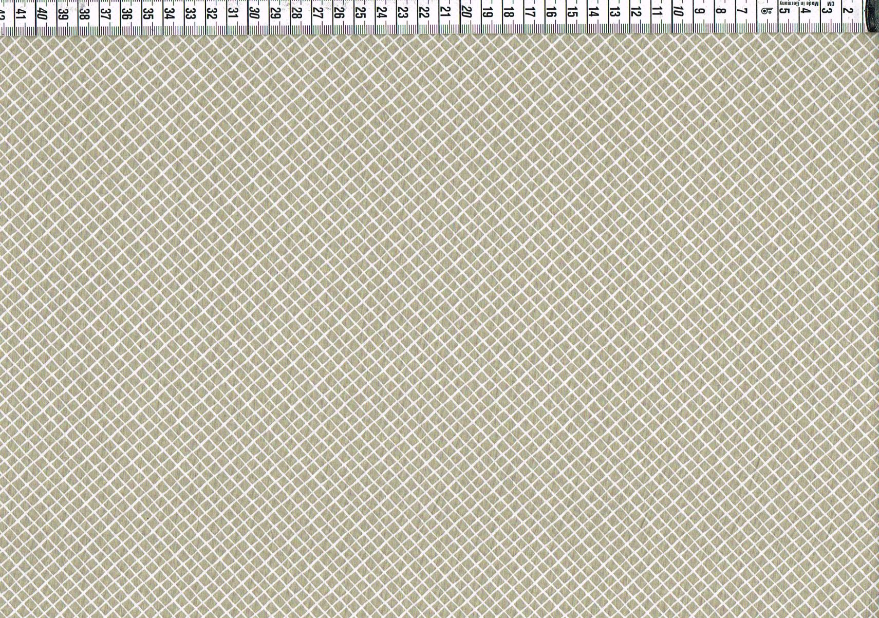 Baumwollgewebe - kleine Rauten grau-beige/weiß