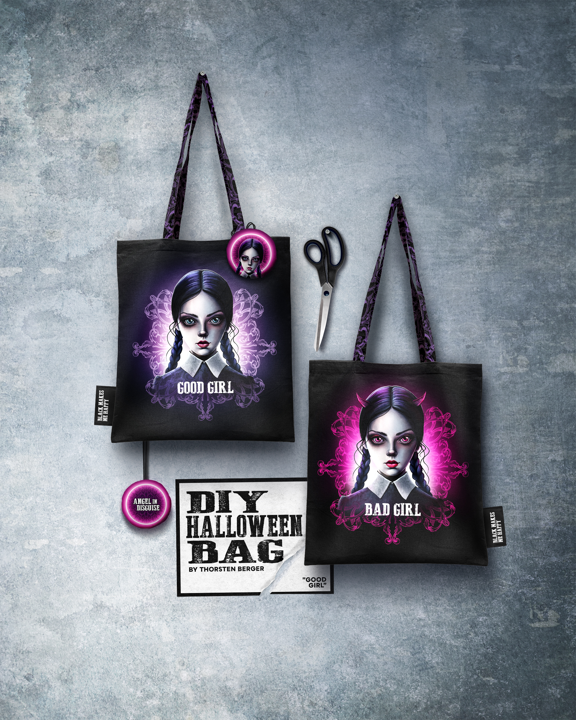 Taschenpanel - Good Girl, Bad Girl - Halloween Bag by Thorsten Berger