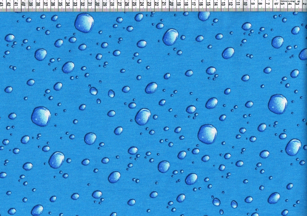 Dekostoff - Wassertropfen, türkisblau
