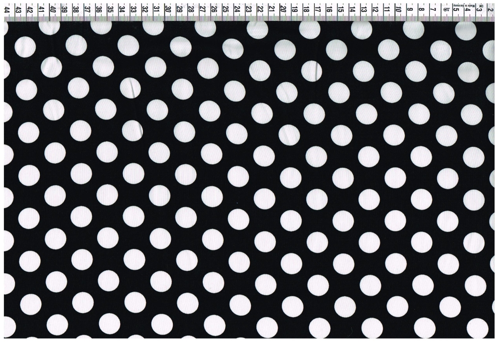 Viskose Gewebe - Große Punkte schwarz weiß