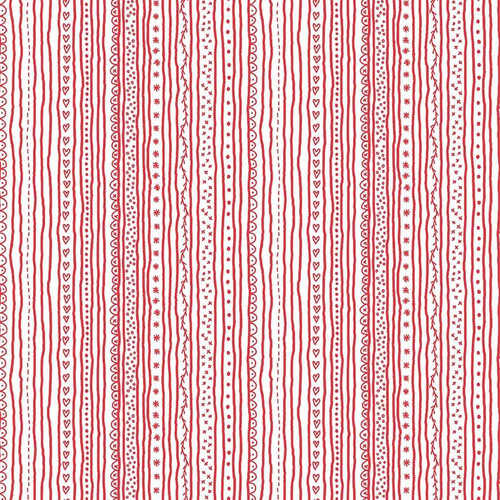 Patchwork -  Redwork Christmas -  Stripes by Mandy Shaw