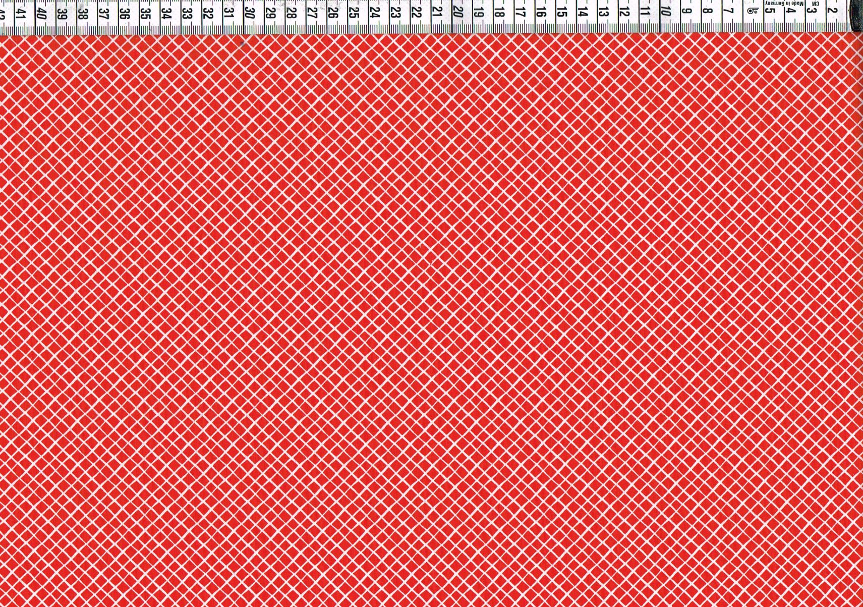 Baumwollgewebe - kleine Rauten rot/weiß