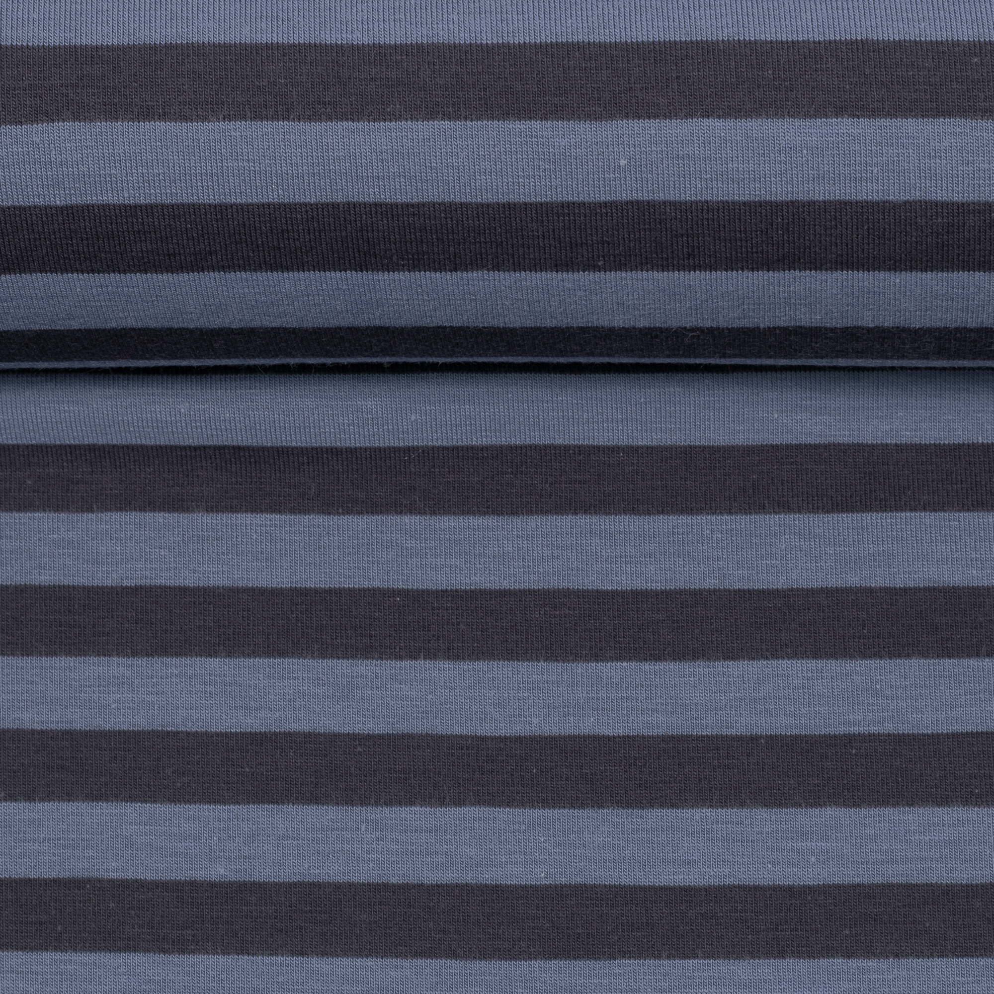 Baumwolljersey - Isa, Streifen 1cm, blau nachtblau