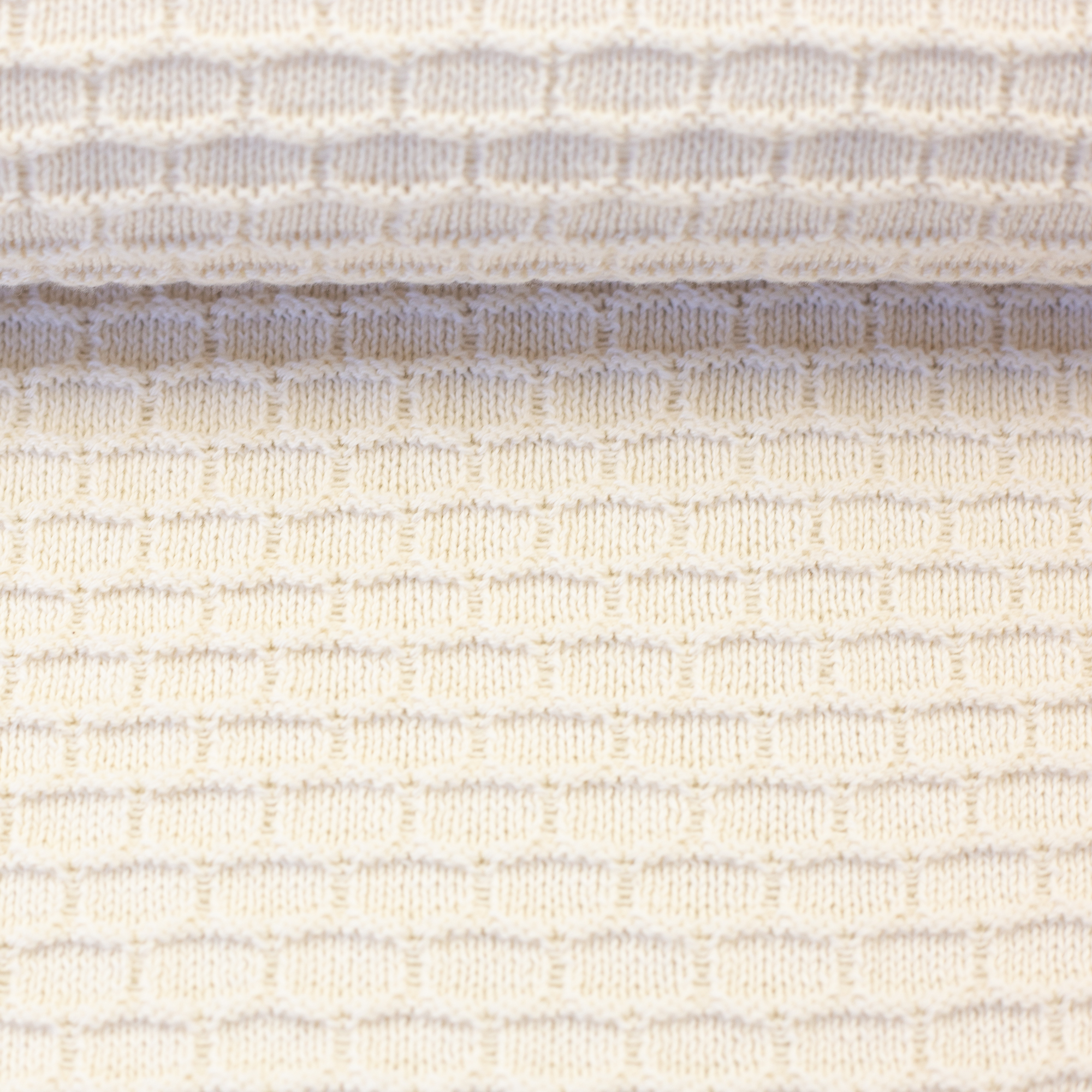 Strickstoff - Charlotte mit Wabenmuster naturweiß