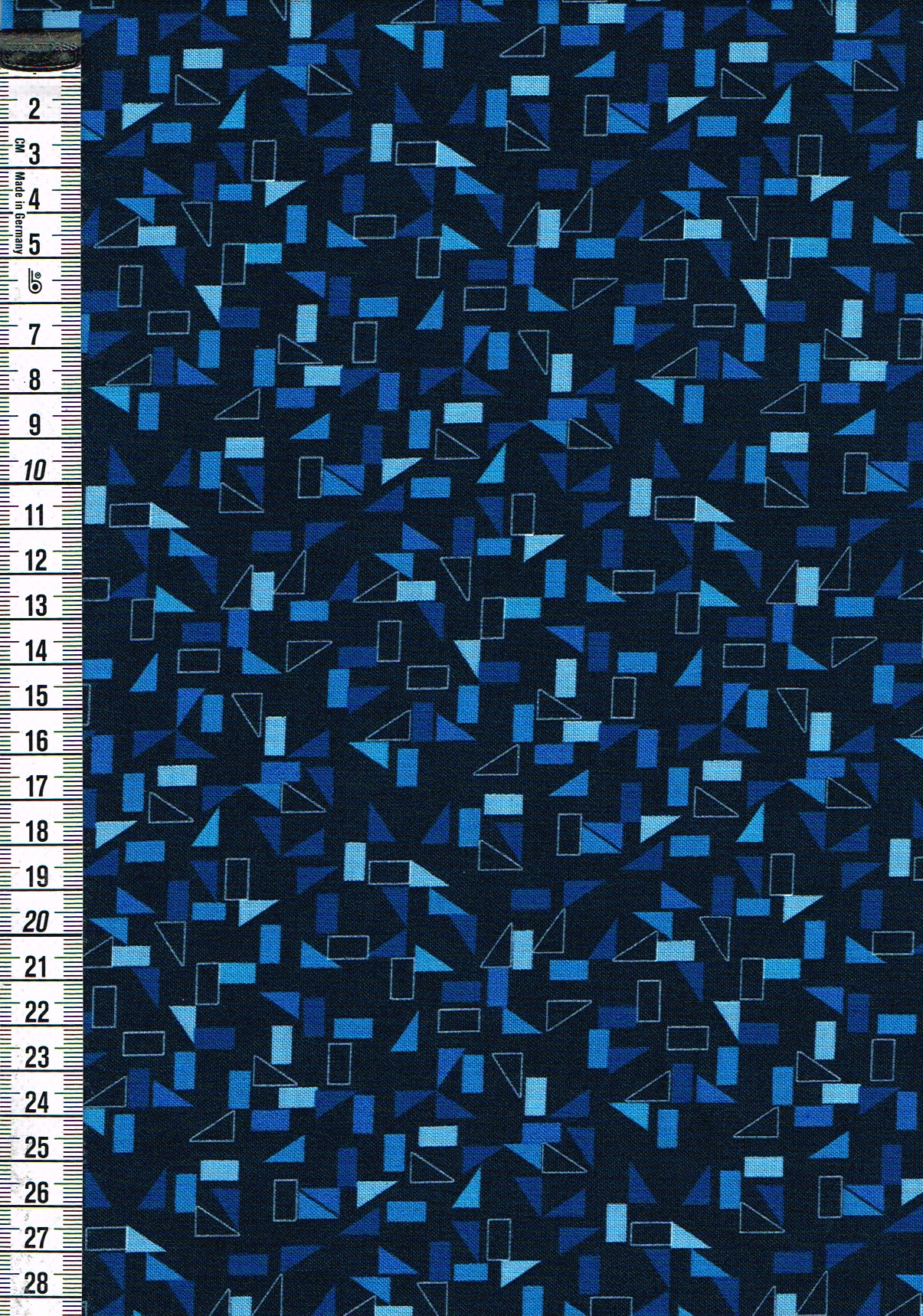 Patchwork - Rainbow Colours - geometrisches Muster blau