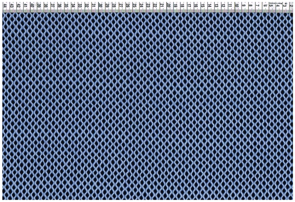 Viskose Gewebe - Graphisches Wellenmuster blau