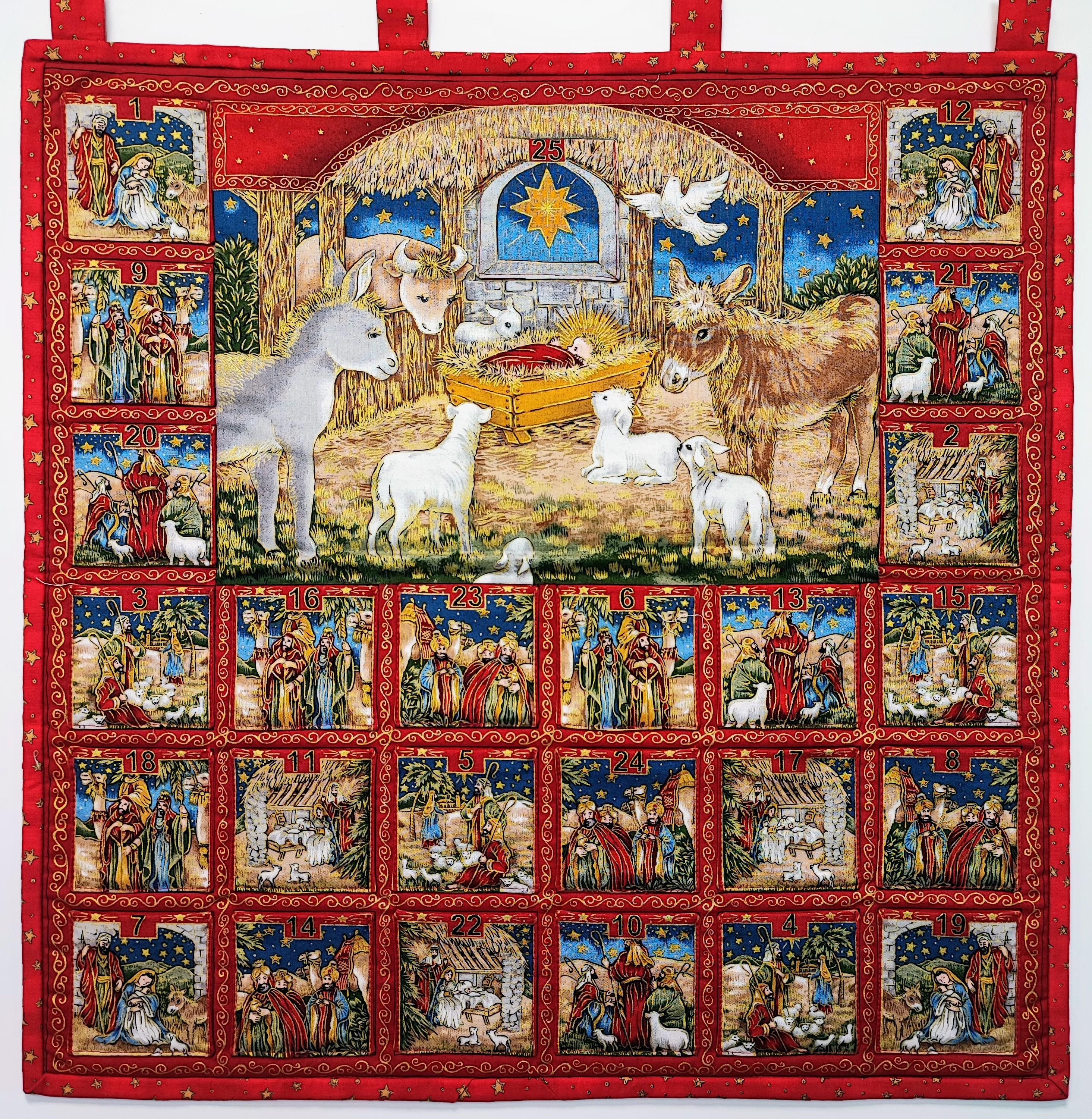 Adventskalender Panel - Krippenspiel rot