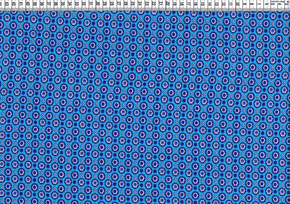 Baumwolljersey - Geometrische Ornamente türkisblau
